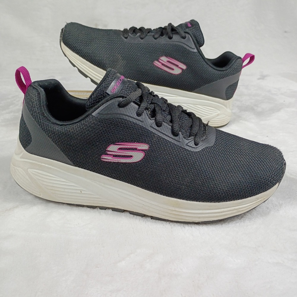 Skechers Sneakers Womens 8 Black Mesh Lace Up Athletic Trainers